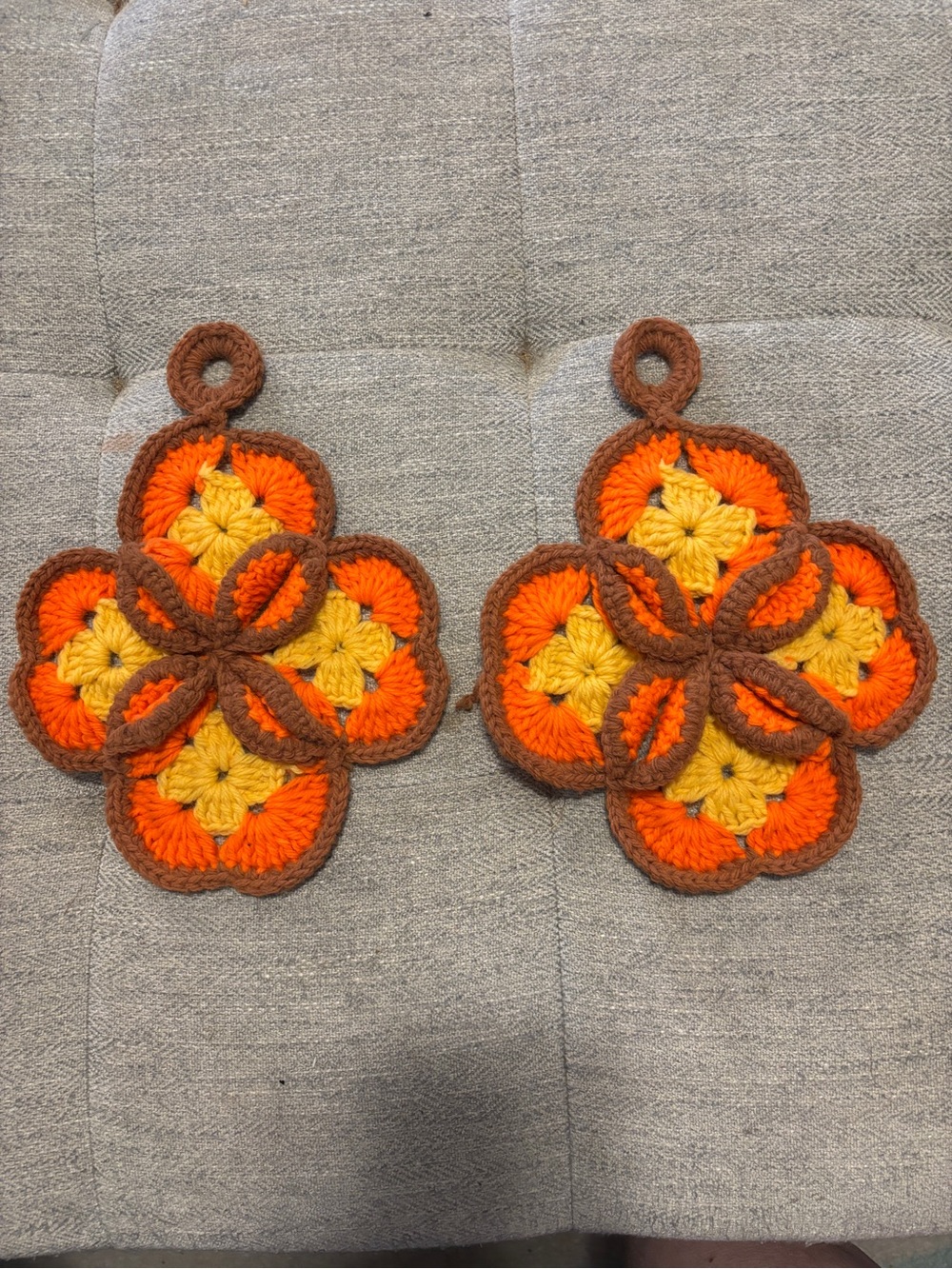 Vintage Crochet Handmade Hot Pads Estate Find